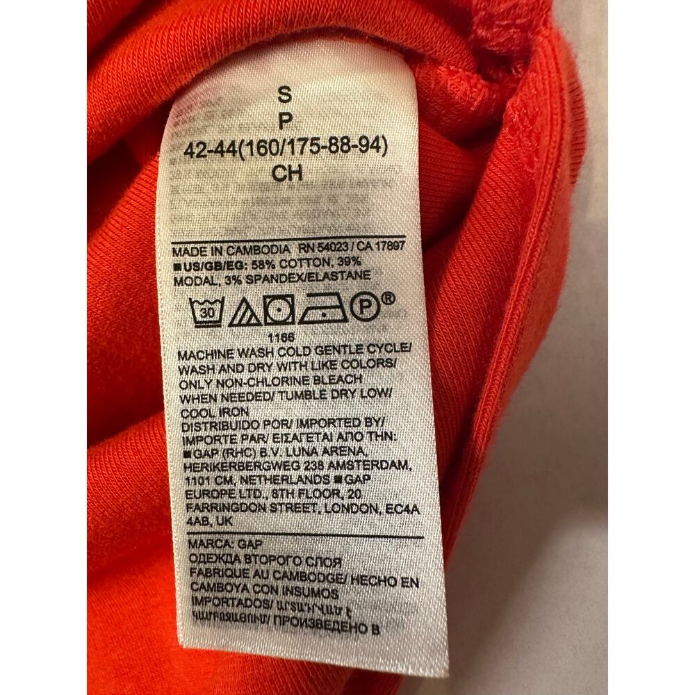 Gap Red Strapless Cotton Midi Column Dress 90s Minimalist Tomato Girl Summer S - Picture 11 of 11